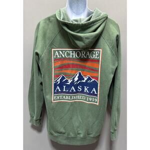 Just 4 Wear Anchorage Hoodie | Anchorage Alaska Pullover Fleece Hoodie L Green